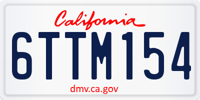 CA license plate 6TTM154