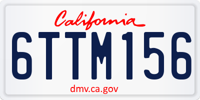CA license plate 6TTM156