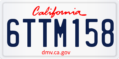 CA license plate 6TTM158