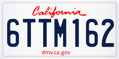 CA license plate 6TTM162