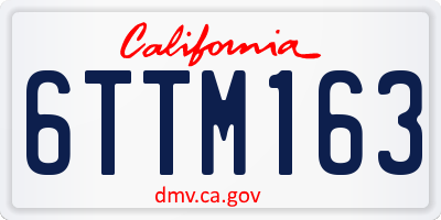 CA license plate 6TTM163