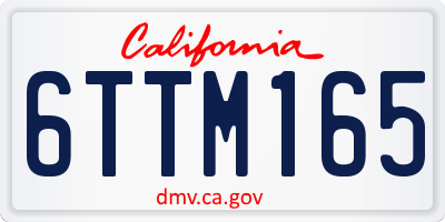 CA license plate 6TTM165