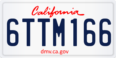 CA license plate 6TTM166
