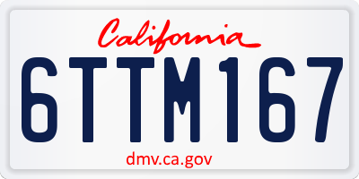 CA license plate 6TTM167
