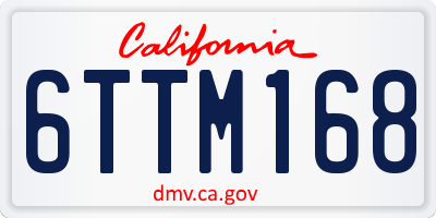 CA license plate 6TTM168
