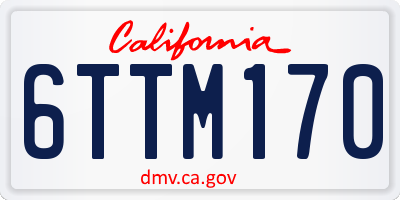 CA license plate 6TTM170