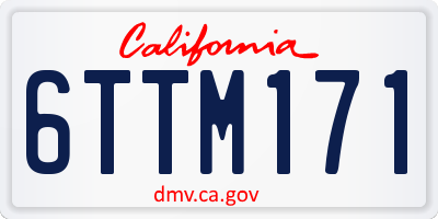 CA license plate 6TTM171