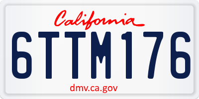 CA license plate 6TTM176