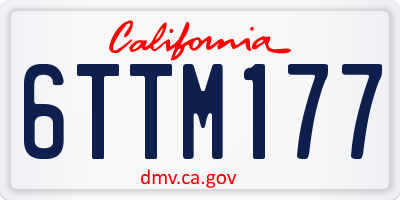 CA license plate 6TTM177