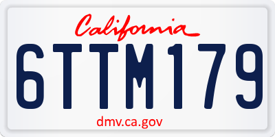 CA license plate 6TTM179