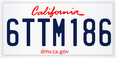 CA license plate 6TTM186