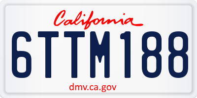 CA license plate 6TTM188
