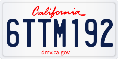 CA license plate 6TTM192