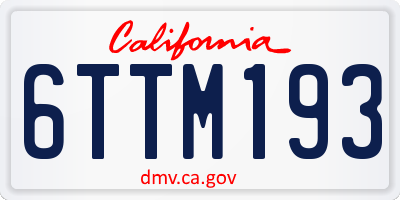 CA license plate 6TTM193