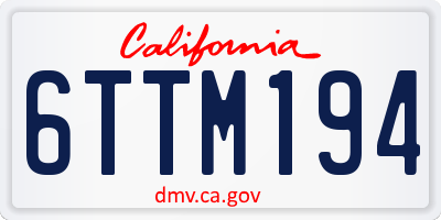 CA license plate 6TTM194