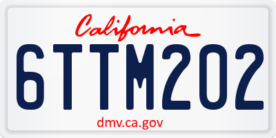 CA license plate 6TTM202