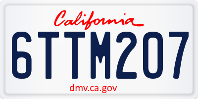 CA license plate 6TTM207
