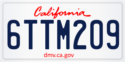 CA license plate 6TTM209
