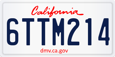 CA license plate 6TTM214