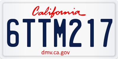 CA license plate 6TTM217