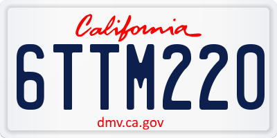 CA license plate 6TTM220