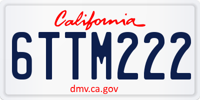 CA license plate 6TTM222