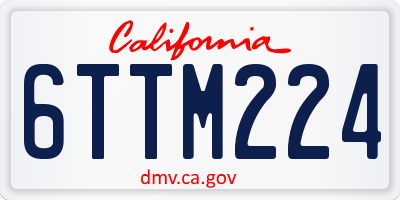 CA license plate 6TTM224