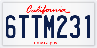CA license plate 6TTM231
