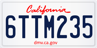 CA license plate 6TTM235