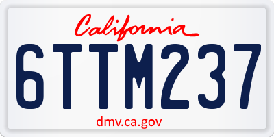 CA license plate 6TTM237