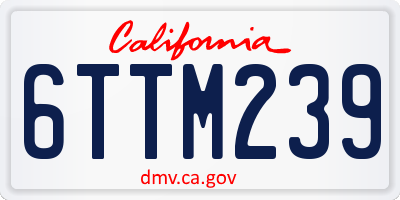 CA license plate 6TTM239