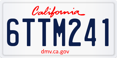 CA license plate 6TTM241