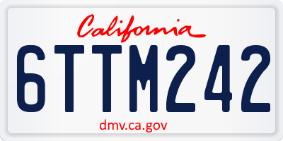 CA license plate 6TTM242