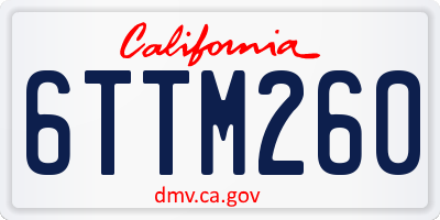 CA license plate 6TTM260