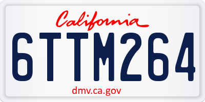 CA license plate 6TTM264