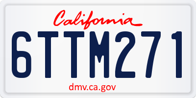 CA license plate 6TTM271