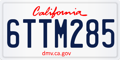 CA license plate 6TTM285