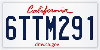 CA license plate 6TTM291