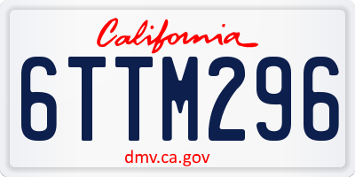 CA license plate 6TTM296