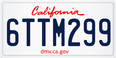 CA license plate 6TTM299