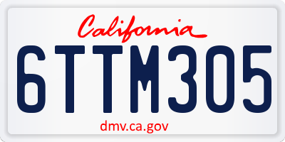 CA license plate 6TTM305