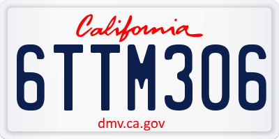 CA license plate 6TTM306