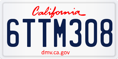 CA license plate 6TTM308