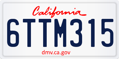 CA license plate 6TTM315