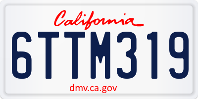 CA license plate 6TTM319