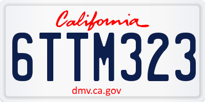 CA license plate 6TTM323