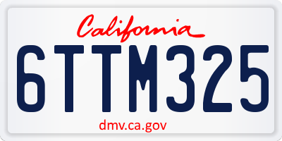 CA license plate 6TTM325