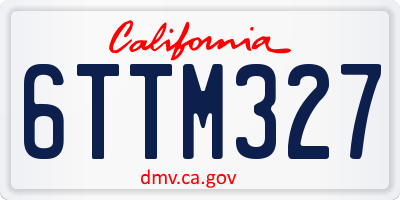 CA license plate 6TTM327