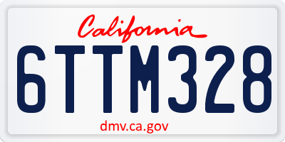 CA license plate 6TTM328