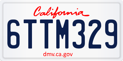 CA license plate 6TTM329